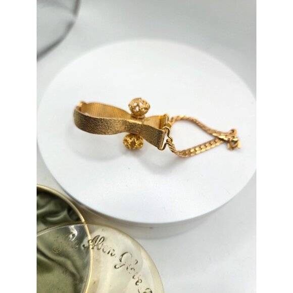 Vintage Abon Mfg. Gold Tone Glove Holder w/ Original Box USA 1950s NOS - Picture 7 of 7